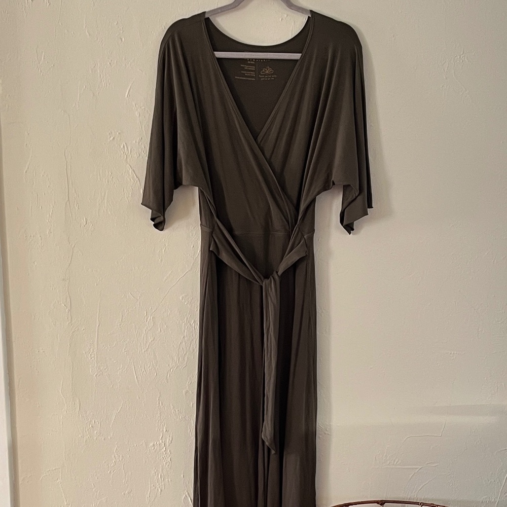 Indigo Luna Cariño X Hitomi Komorebi Forest Green Wrap Dress